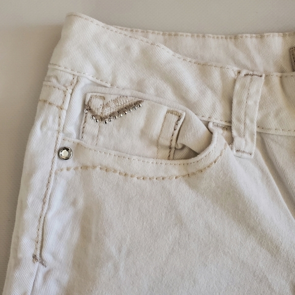 7182 * Lei Taylor Low-Rise Distressed Skinny Jeans White Denim Size 11 - Picture 7 of 14